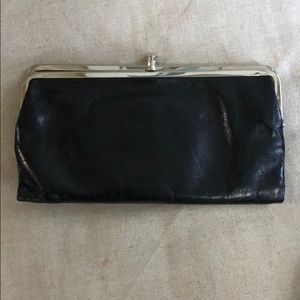 Hobo black leather clutch